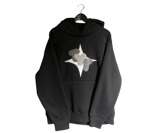 “Midnight Mirage” Oversized Hoodie – 3D Puff Print (Black)