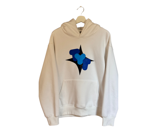“Cloudstate” Oversized Hoodie – 3D Puff Print (White)