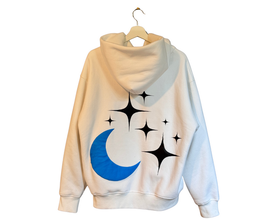 “Cloudstate” Oversized Hoodie – 3D Puff Print (White)